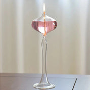 Attractive Handmade Tall Glass Oil Lamp - The House Of BLOC