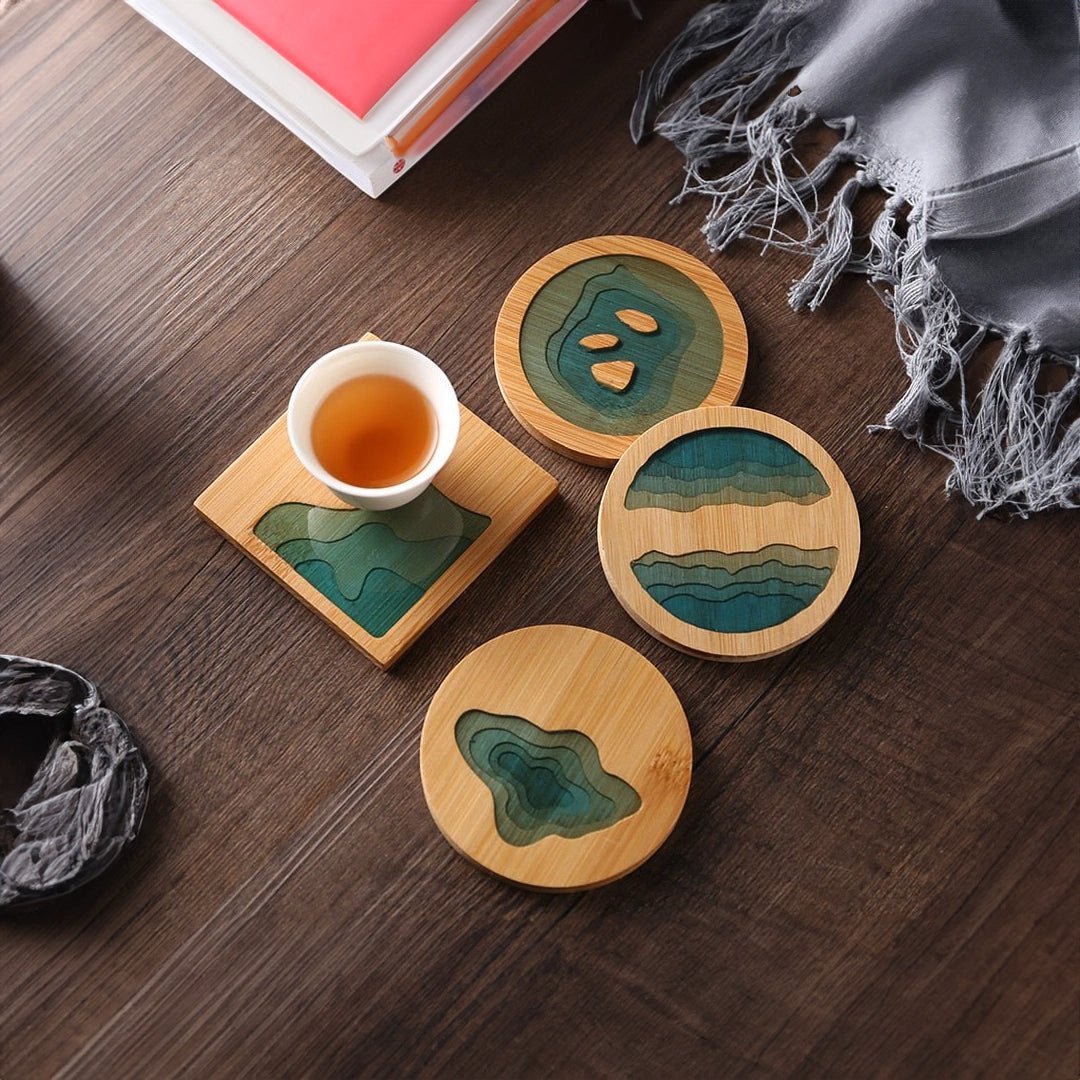 Bamboo Wave Style Tea Coaster - The House Of BLOC