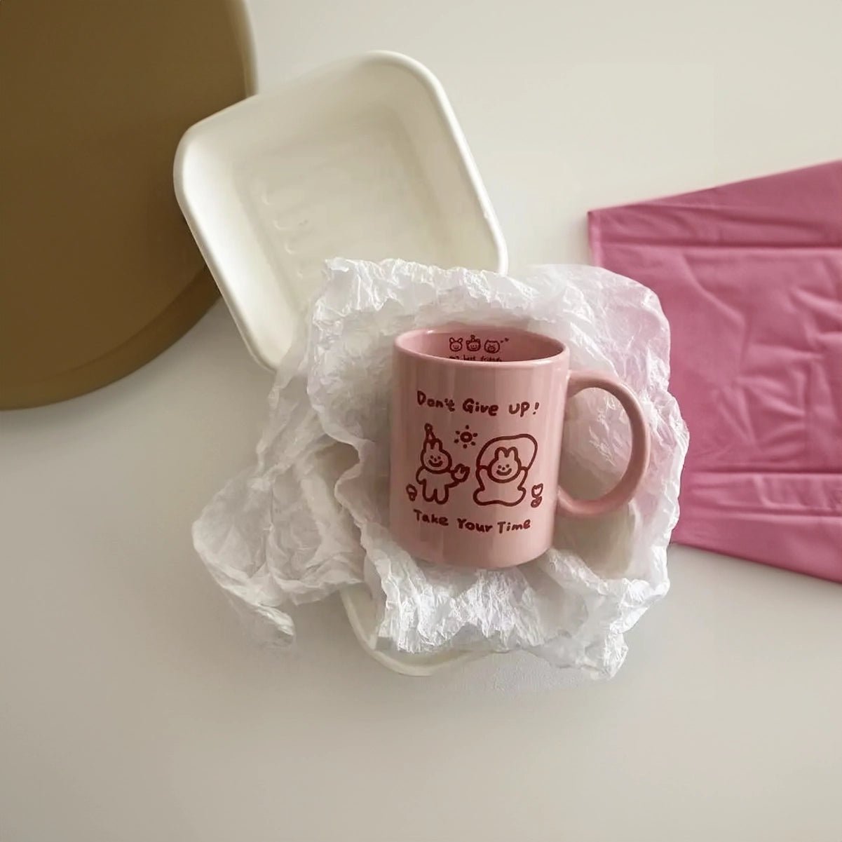 Best Friends Pink Rabbit Ceramic Mug Set - The House Of BLOC