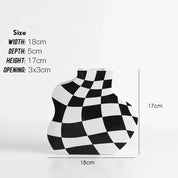 Black and White Ceramic Chequerboard Vase - The House Of BLOC