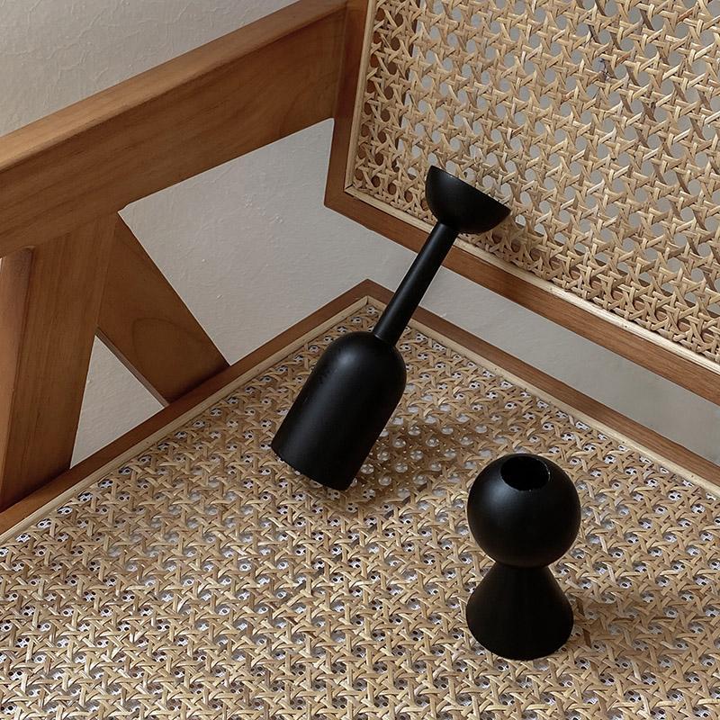 Black Wooden Candlestick Holders - The House Of BLOC