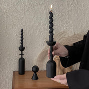 Black Wooden Candlestick Holders - The House Of BLOC
