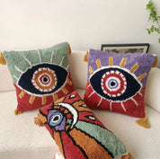 Bohemian Style Devil's Eye Tufted Cushion Cover - The House Of BLOC