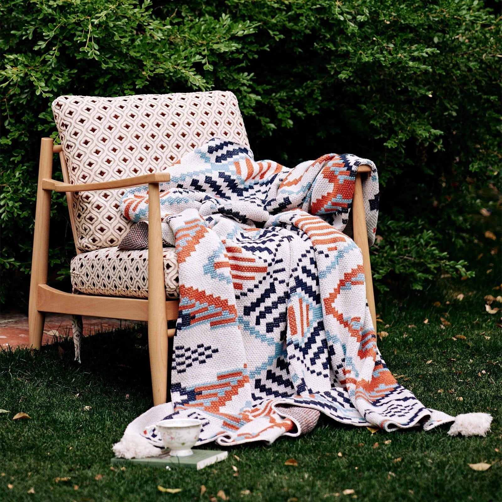 Boho Style Geometric Design Blanket - The House Of BLOC