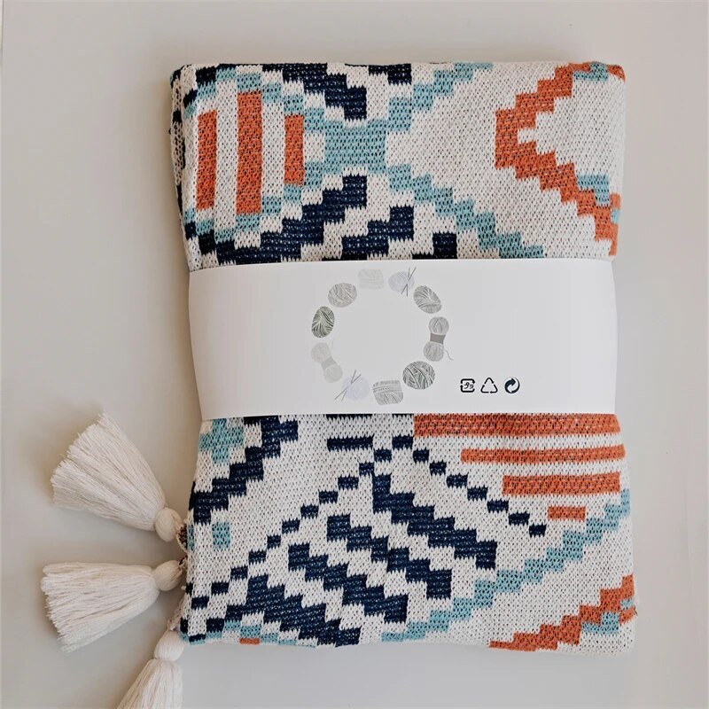 Boho Style Geometric Design Blanket - The House Of BLOC