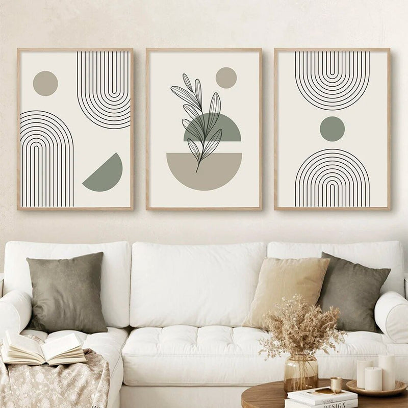 Boho Style 'Green Leaves' Wall Art Canvas Print - The House Of BLOC