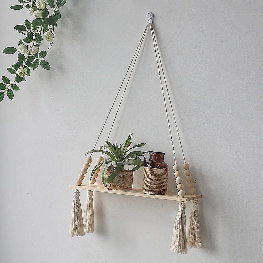 Boho Style Macrame Wall Hanging Shelf - The House Of BLOC