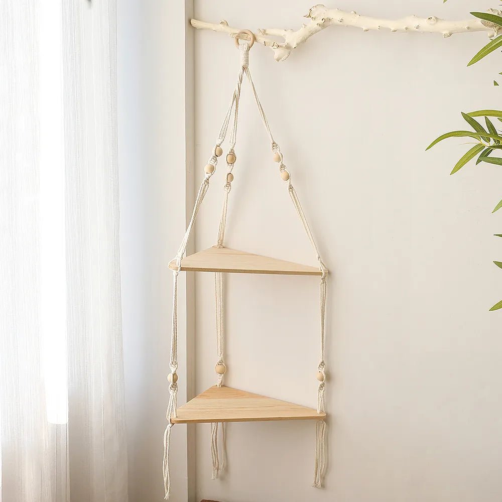 Boho Style Macrame Wall Hanging Shelf - The House Of BLOC