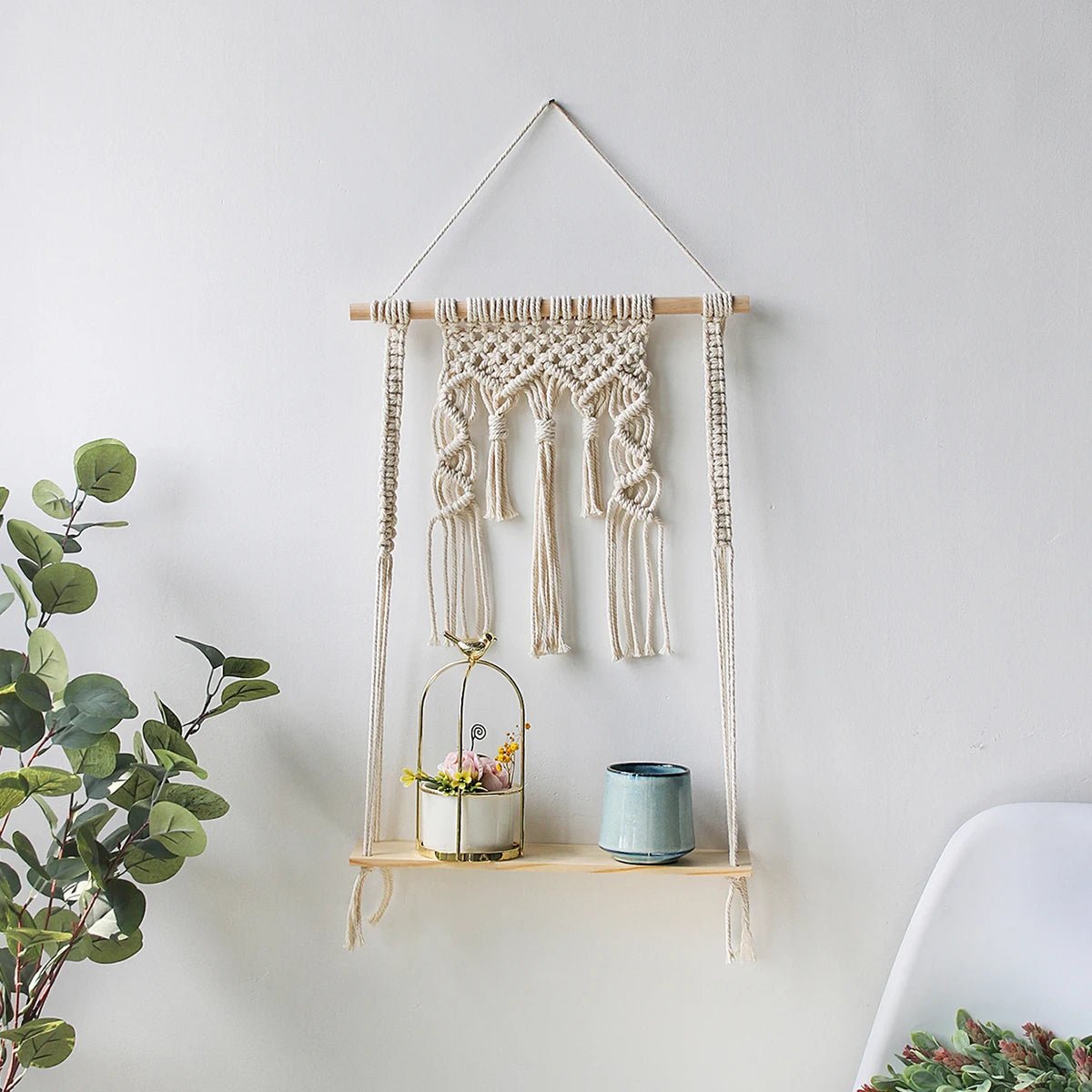 Boho Style Macrame Wall Hanging Shelf - The House Of BLOC