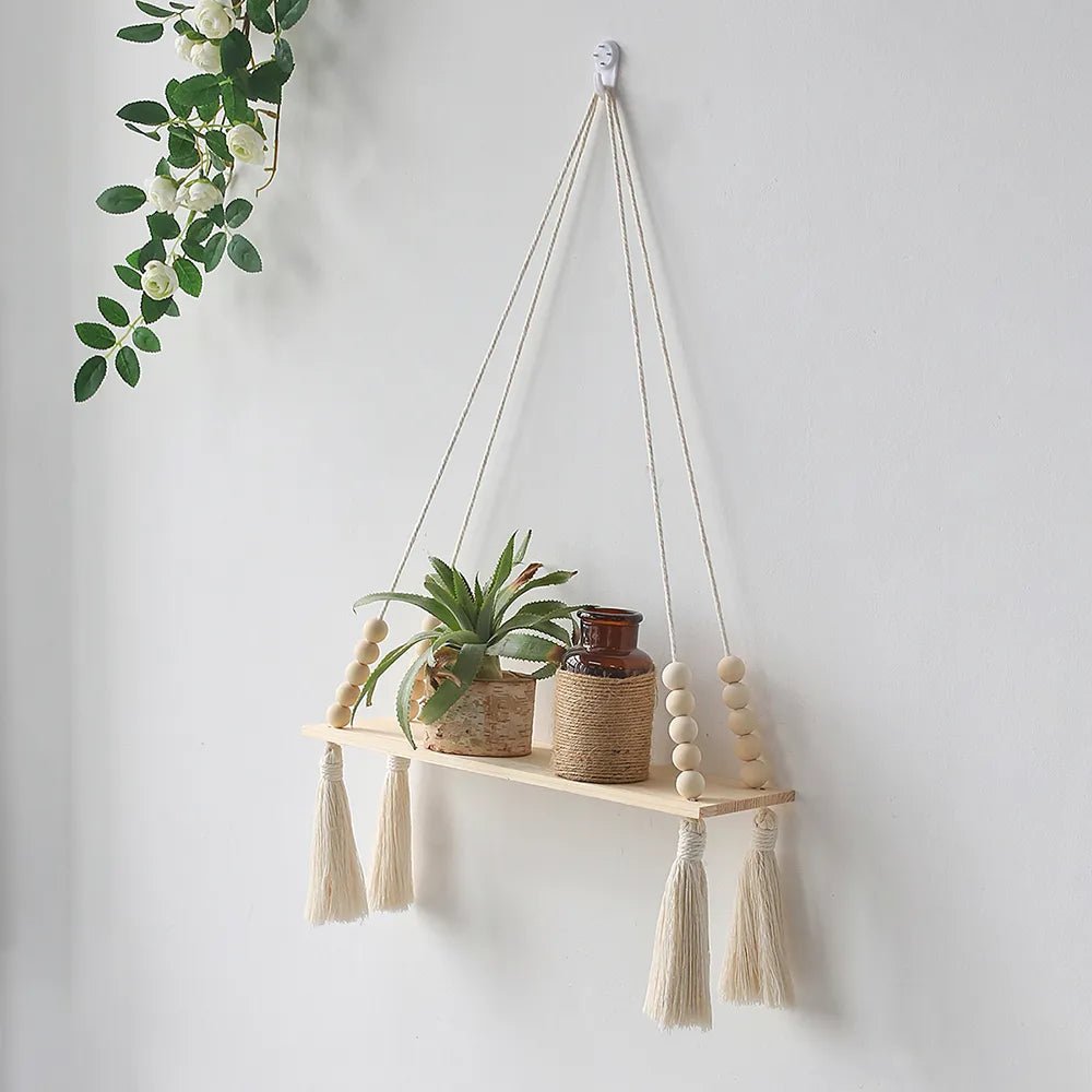 Boho Style Macrame Wall Hanging Shelf - The House Of BLOC