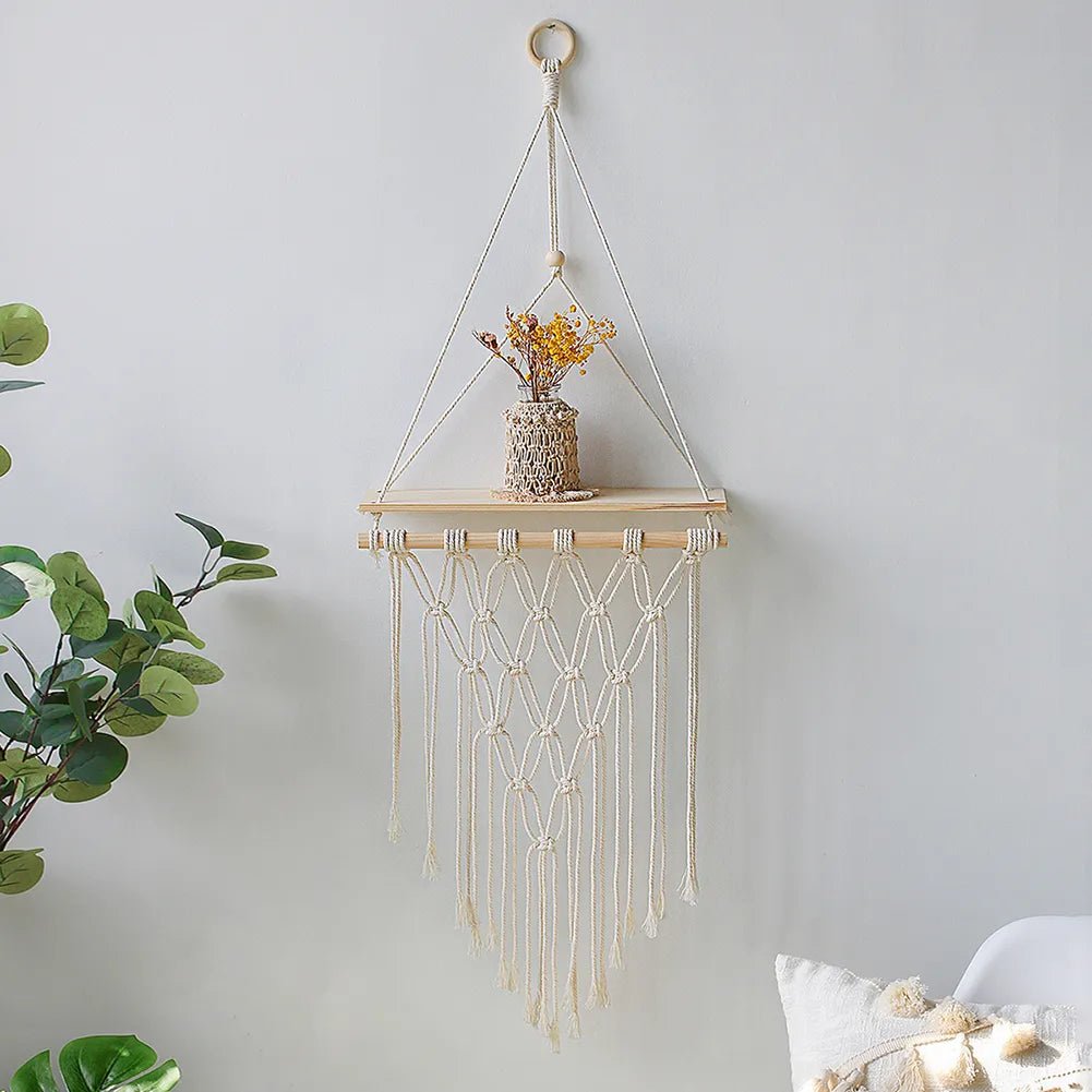 Boho Style Macrame Wall Hanging Shelf - The House Of BLOC