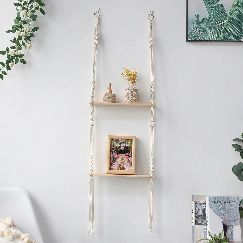 Boho Style Macrame Wall Hanging Shelf - The House Of BLOC