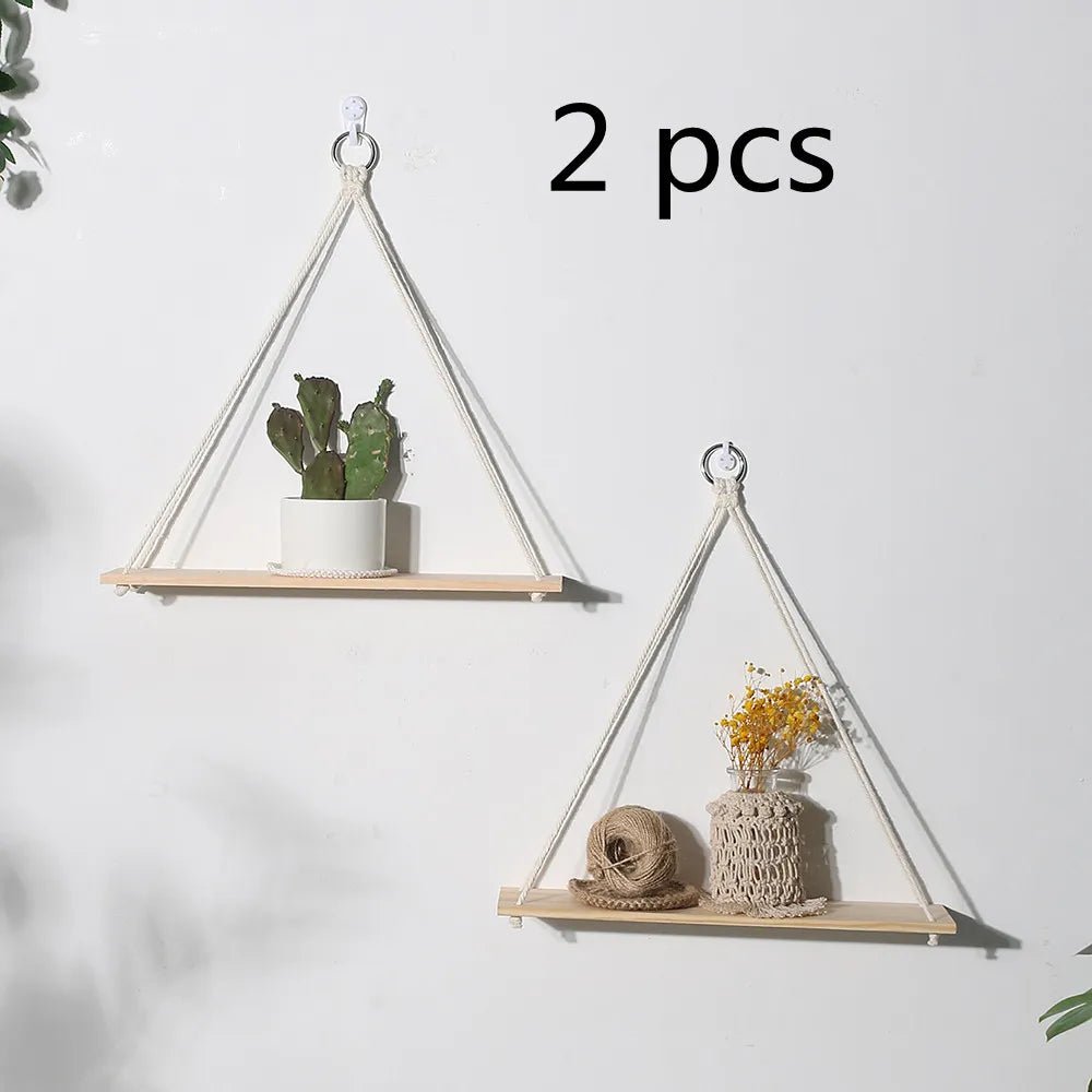 Boho Style Macrame Wall Hanging Shelf - The House Of BLOC