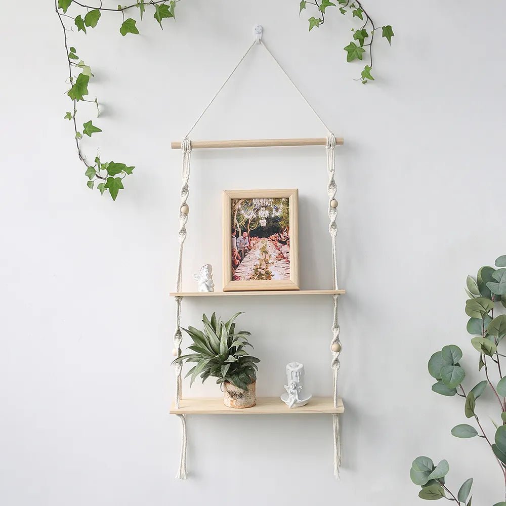 Boho Style Macrame Wall Hanging Shelf - The House Of BLOC