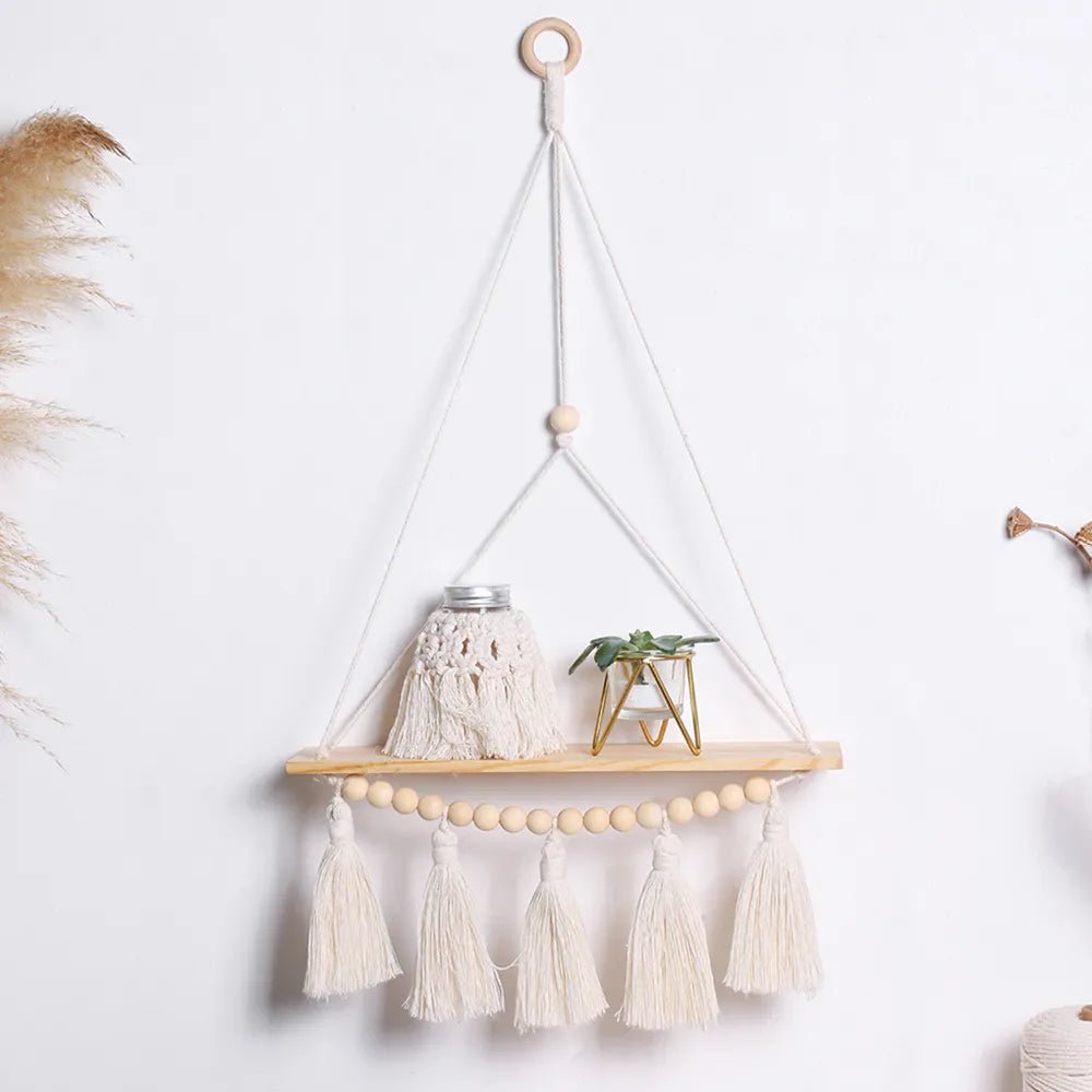 Boho Style Macrame Wall Hanging Shelf - The House Of BLOC