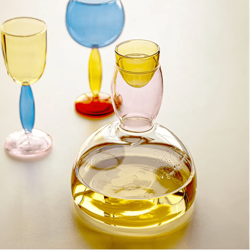 Borosilicate Glass Coloured Wine Goblet & Decanter - The House Of BLOC