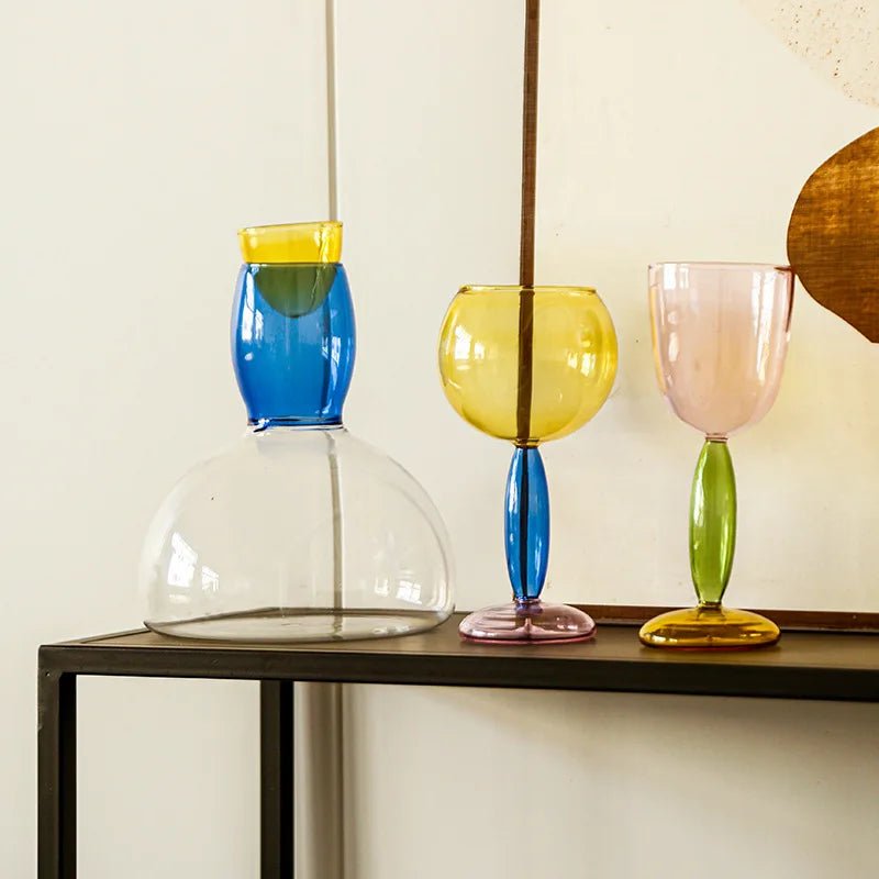 Borosilicate Glass Coloured Wine Goblet & Decanter - The House Of BLOC