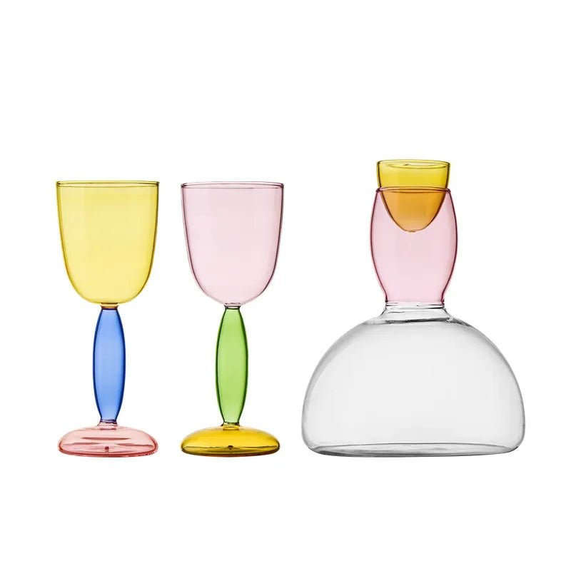 Borosilicate Glass Coloured Wine Goblet & Decanter - The House Of BLOC