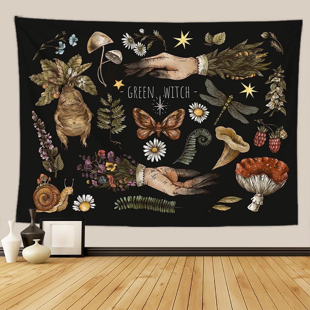 Botanical and Floral Tapestry Print Wall Hanging - The House Of BLOC