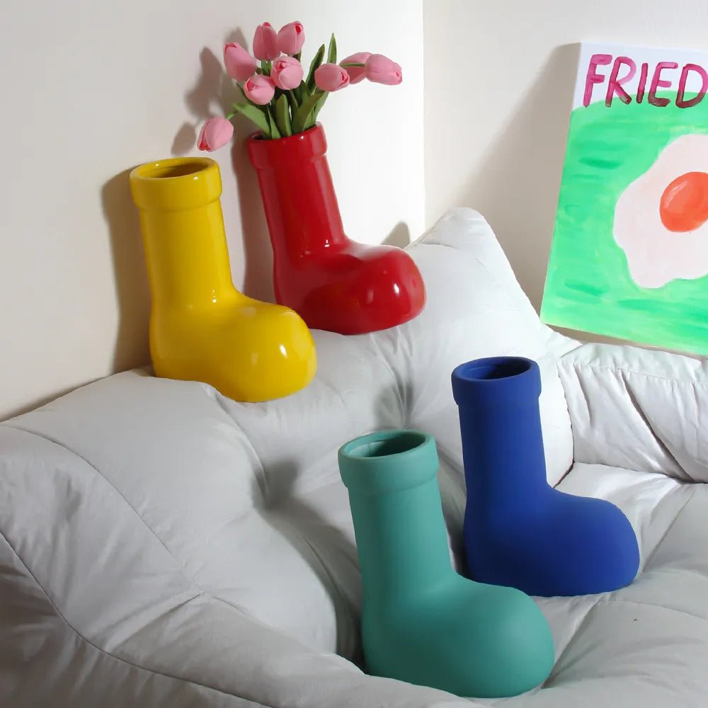 Bright Ceramic Wellington Boot Vase