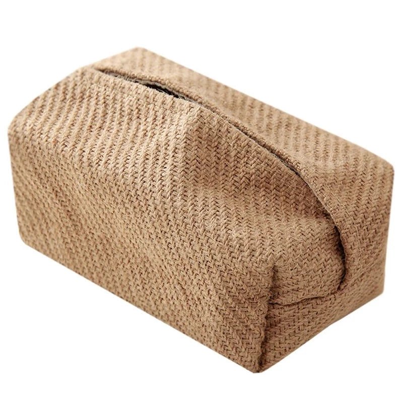 Brown Cotton Linen Tissue Box Holder - The House Of BLOC