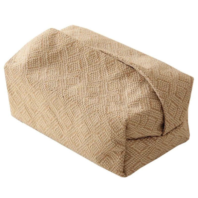 Brown Cotton Linen Tissue Box Holder - The House Of BLOC