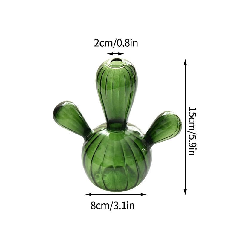 Cactus + Mushroom Shaped Glass Vases - The House Of BLOC