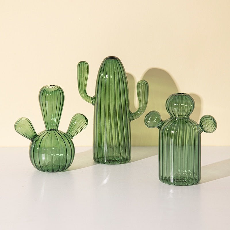 Cactus + Mushroom Shaped Glass Vases - The House Of BLOC