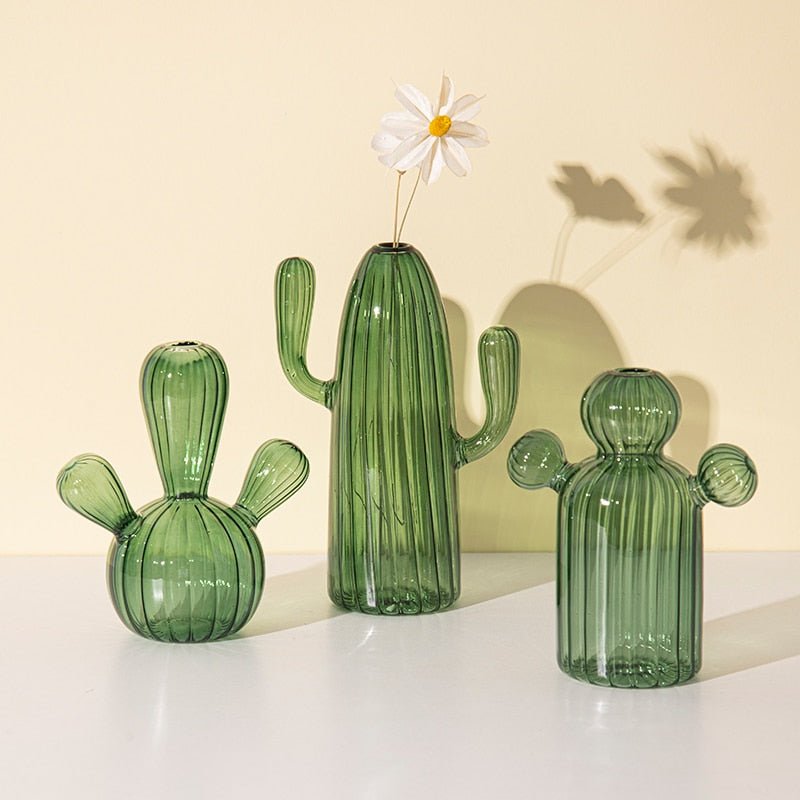 Cactus + Mushroom Shaped Glass Vases - The House Of BLOC