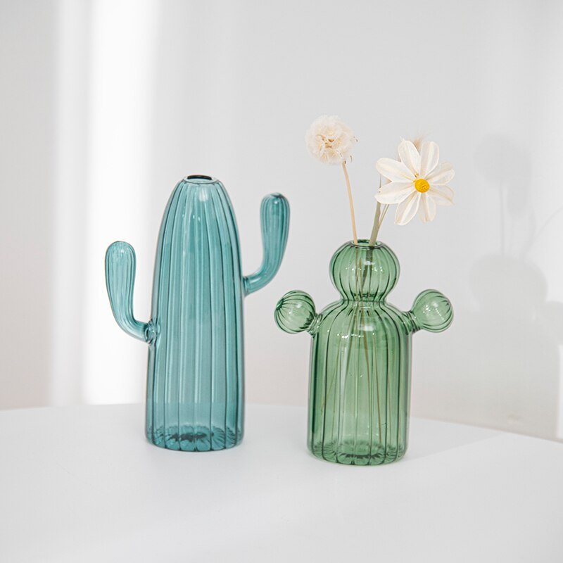 Cactus + Mushroom Shaped Glass Vases - The House Of BLOC