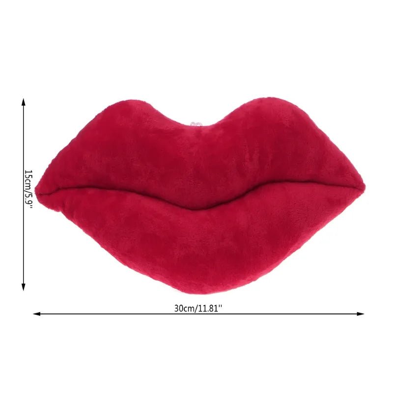 Cartoon Big Red Lips Plush Cushion - The House Of BLOC