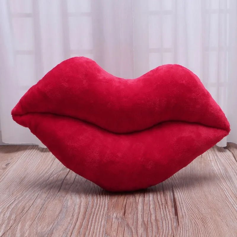 Cartoon Big Red Lips Plush Cushion - The House Of BLOC