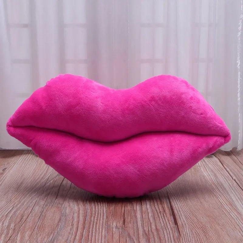 Cartoon Big Red Lips Plush Cushion - The House Of BLOC