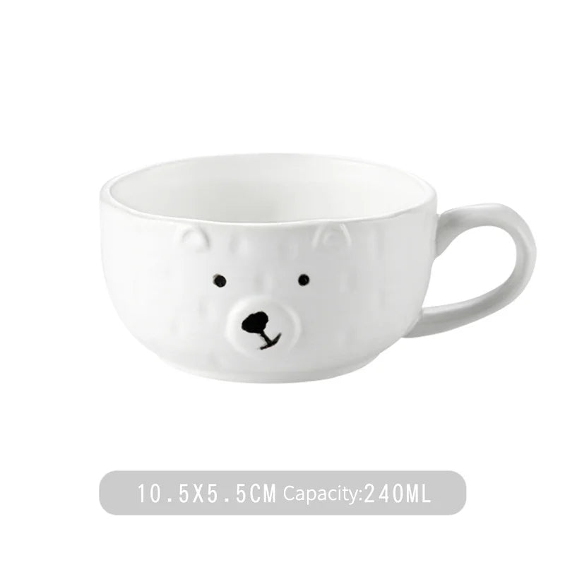 Cartoon Polar Bear Ceramic Plate + Bowl Set - The House Of BLOC