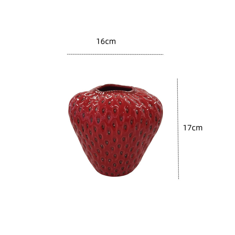 Cartoon Strawberry Ceramic Vase - The House Of BLOC