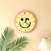 Cartoon Yellow Smiley Face Wall Mounted Clock - The House Of BLOC