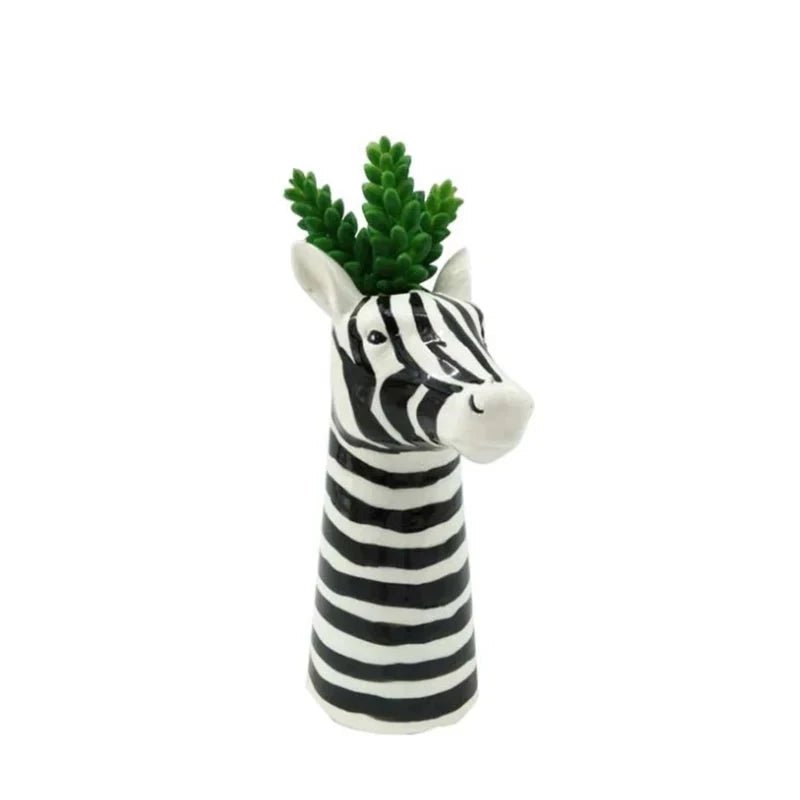 Ceramic Black and White Zebra Vase - The House Of BLOC