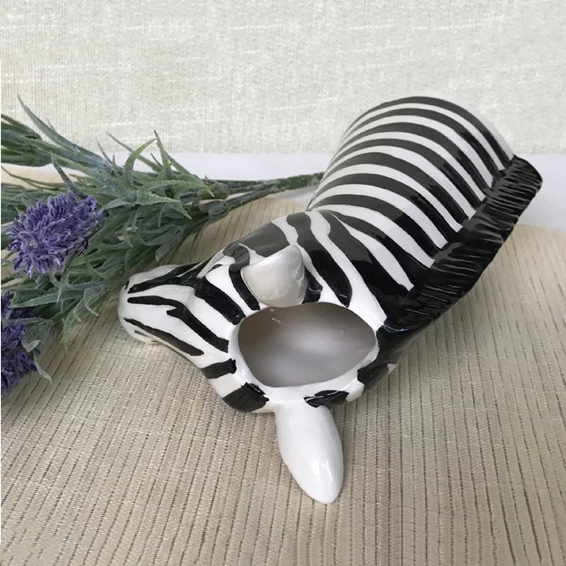 Ceramic Black and White Zebra Vase - The House Of BLOC