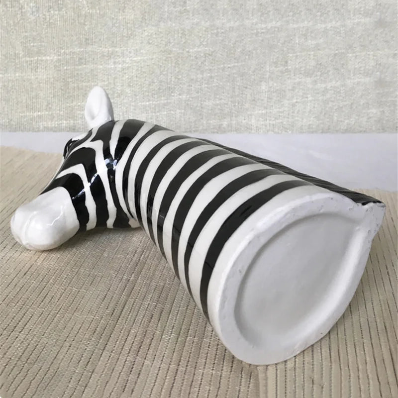 Ceramic Black and White Zebra Vase - The House Of BLOC