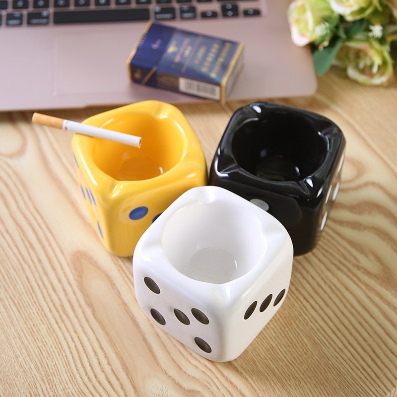 Ceramic Dice Shaped Ashtray - The House Of BLOC