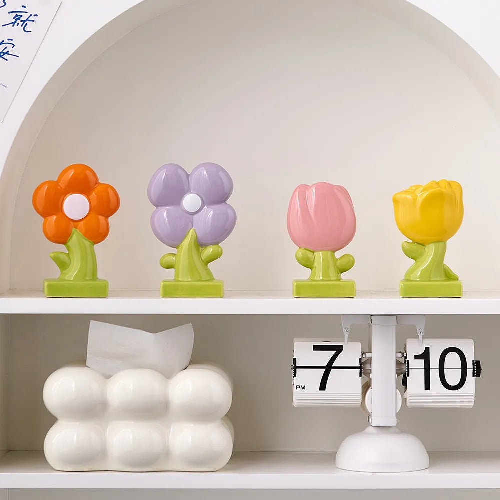 Ceramic Pastel Flower Desk Ornament - The House Of BLOC