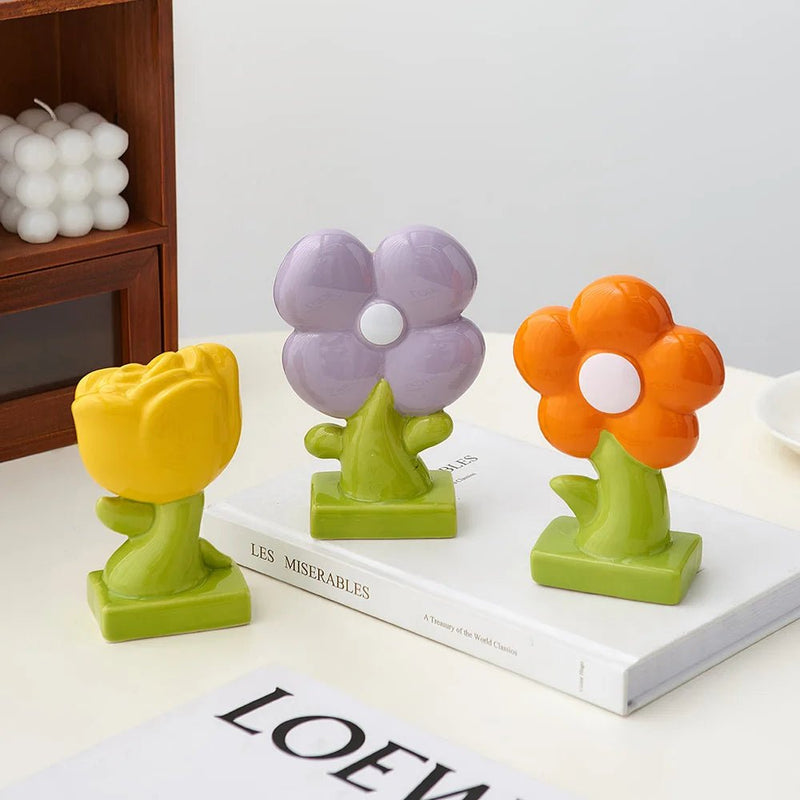 Ceramic Pastel Flower Desk Ornament - The House Of BLOC