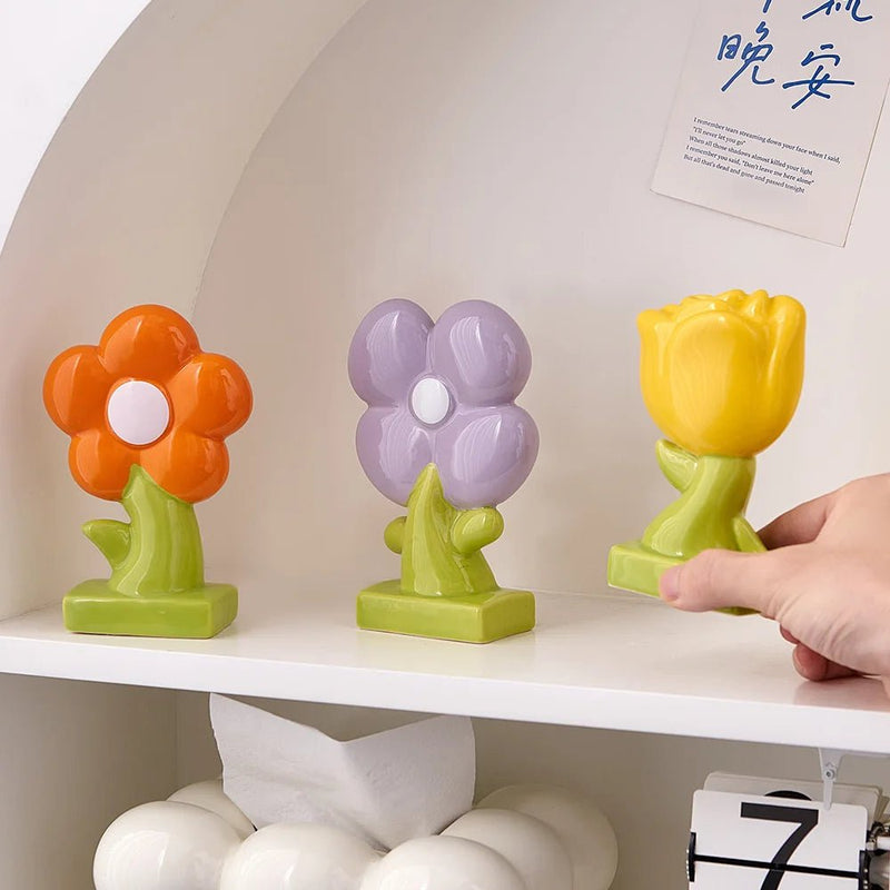 Ceramic Pastel Flower Desk Ornament - The House Of BLOC