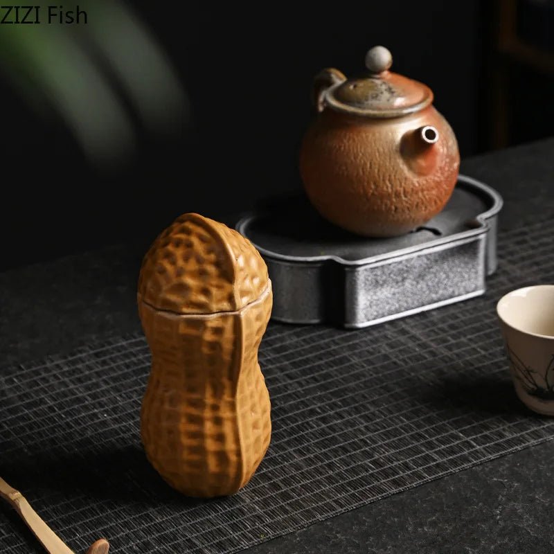 Ceramic Peanut Tea Caddy With Lid - The House Of BLOC