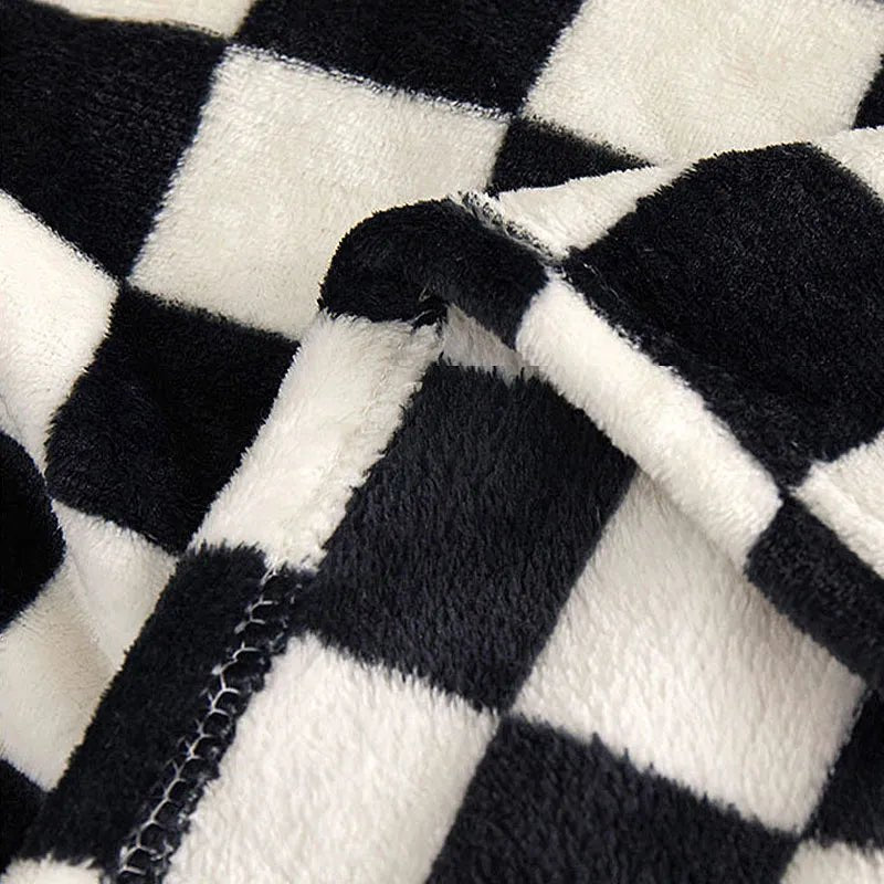 Classic Checkerboard Plaid Design Sofa Blanket - The House Of BLOC