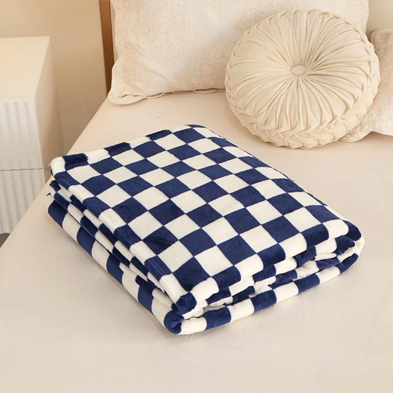 Classic Checkerboard Plaid Design Sofa Blanket - The House Of BLOC