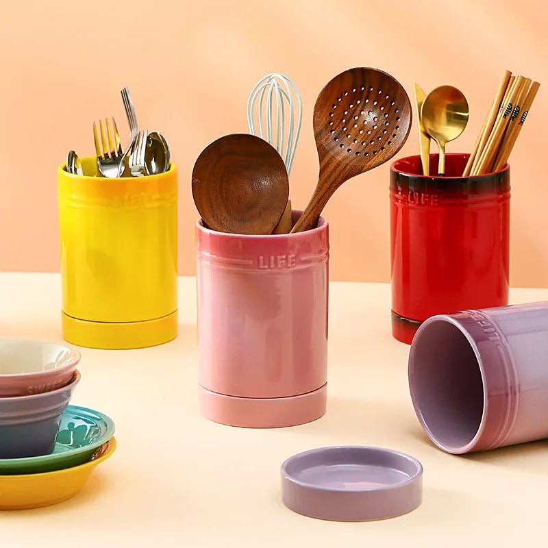 Coloured Ceramic Kitchen Utensil Organiser - The House Of BLOC