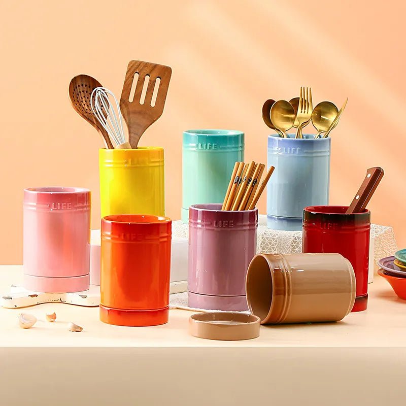 Coloured Ceramic Kitchen Utensil Organiser - The House Of BLOC