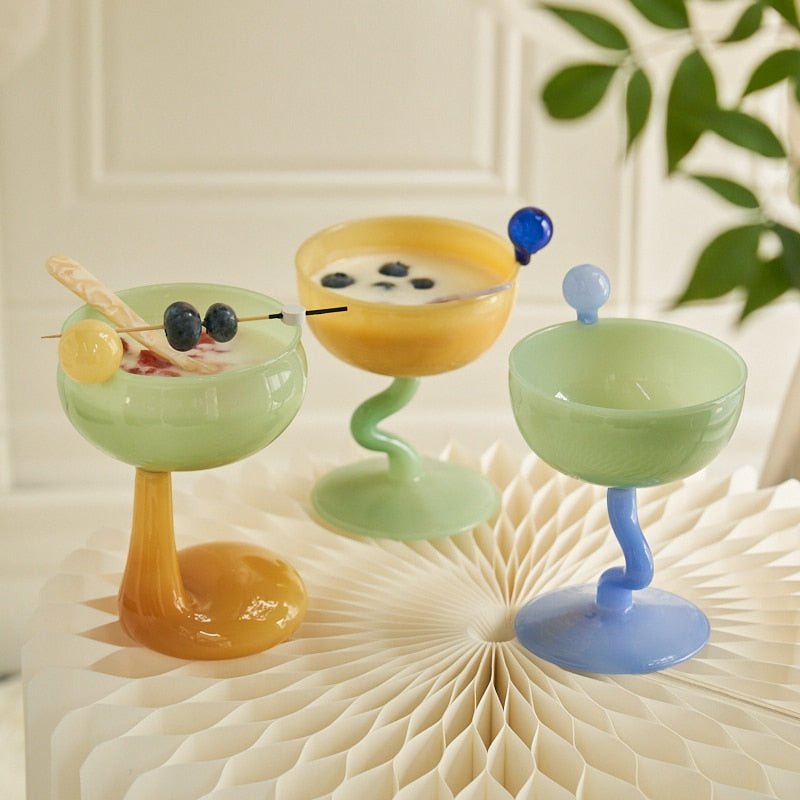 Coloured Glass Cup Goblets - The House Of BLOC