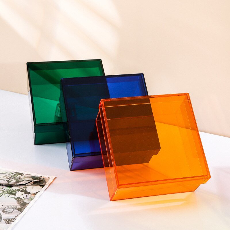 Colourful Acrylic Storage Organiser Box With Lid - The House Of BLOC